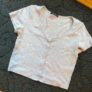 Brandy Melville Button Up Crop Top